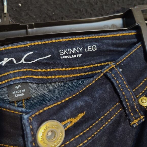 Inc Womens Petite Jeans Blue Size 4P Cotton Blend Skinny Leg Button Zip Closure - Picture 7 of 11